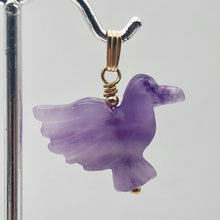 Load image into Gallery viewer, Amethyst Dove Bird Pendant Necklace|Semi Precious Stone Jewelry|14k Pendant - PremiumBead Alternate Image 2