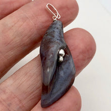 Load image into Gallery viewer, Lily! Fancy Jasper Carved Flower Sterling Silver Pendant | 2" Long | Purple |