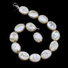 Load image into Gallery viewer, Designer Dream 14x10x4mm Cream Oval Coin Pearl Strand 103913