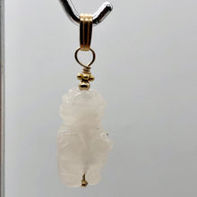 Load image into Gallery viewer, Rose Quartz Goddess Pendant Necklace | Semi Precious Stone Jewelry | 14k gf - PremiumBead Alternate Image 8