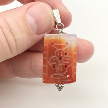 Load image into Gallery viewer, Hand Carved Carnelian Agate & Sterling Silver Pendant | 28.5x19mm | 1.94" Long - PremiumBead Alternate Image 4