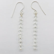 Load image into Gallery viewer, Quartz AAA Crystal Sterling Silver Dangle Earrings| 1 3/4" Long | Clear | 1 Pair