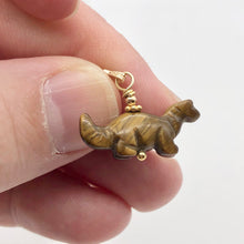 Load image into Gallery viewer, Tigereye Diplodocus Dinosaur with 14K Gold Filled Pendant 509259TEG - PremiumBead Alternate Image 7