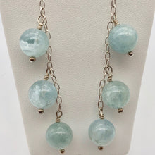 Load image into Gallery viewer, Natural Untreated Blue/Green Aquamarine & Silver Earrings 305213A - PremiumBead Alternate Image 7
