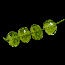 Load image into Gallery viewer, Peridot AAA Faceted Parcel Rondelle | 6mm | Green | 4 Beads