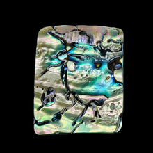 Load image into Gallery viewer, Rainbow Blue Abalone Rectangle Pendant Bead