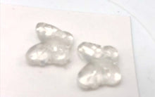 Load and play video in Gallery viewer, Fluttering 2 Hand Carved Quartz Butterfly Beads | 21x18x5mm | Clear