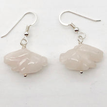 Load image into Gallery viewer, Rose Quartz Bunny Rabbit Sterling Silver Earrings | 1 1/4 inch long |