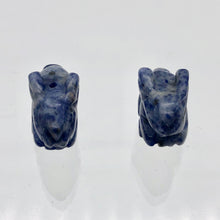 Load image into Gallery viewer, Hoppity 2 Hand Carved Sodalite Bunny Rabbit Beads | 21.5x12x9mm | Blue w/White - PremiumBead Alternate Image 6
