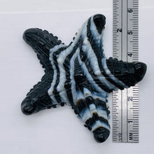 Load image into Gallery viewer, Stunning! Carved Sardonyx Starfish Pendant Bead | 60x9mm | Black/White | | 60x9mm | Black/White