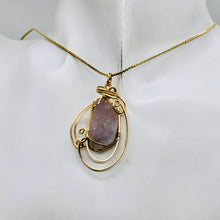 Load image into Gallery viewer, Druzy Agate 14K Gold Filled Wire Wrap Pendant | 1 1/2" Long | Light Pink | 1 |