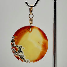 Load image into Gallery viewer, Limbcast Round 14K Gold Filled Pendant | 1.5" Long | Green Orange |