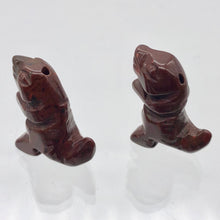 Load image into Gallery viewer, Brecciated Jasper Tyrannosaurus Rex Figurine/Worry | 21x18.5x8mm | Red