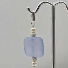 Load image into Gallery viewer, Blue Chalcedony FW Pearl Sterling Silver Drop Pendant | 1 5/8" Long |