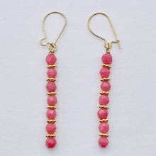 Load image into Gallery viewer, Rhodonite with 14K Gold Filled Beads Drop/Dangle Earrings | 1 1/2" Long | Pink |