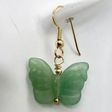 Load image into Gallery viewer, Aventurine Butterfly 14Kgf Gold Earrings | Semi Precious Stone Jewelry | - PremiumBead Alternate Image 2