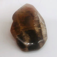 Load image into Gallery viewer, Fossilized Wood Irregular Flat Briolette| 47x40x7mm|Orange/Black| 1 Pendant Bead