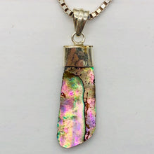 Load image into Gallery viewer, Abalone Shell Sterling Silver Drop Pendant | 2" Long | Blue/Silver | 1 Pendant