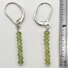 Load image into Gallery viewer, Untreated Green Sapphire Sterling Silver Roundel 9 Bead Earrings | 1 1/2" Long |