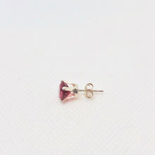 Load image into Gallery viewer, January! 7mm Lab Garnet & Sterling Silver Stud Earrings 9780A - PremiumBead Alternate Image 2