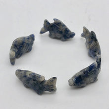 Load image into Gallery viewer, Swimming 2 Hand Carved Sodalite Koi Fish Beads | 23x11x5mm | Blue white - PremiumBead Alternate Image 5