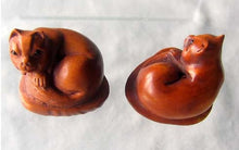 Load image into Gallery viewer, Carved Boxwood Kitty Cat On Clam Shell Ojime/Netsuke Bead - PremiumBead Primary Image 1