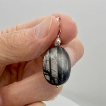 Load image into Gallery viewer, Hypersthene Sterling Silver Pendant |1 3/4 inch long | Silver-black | Oval | - PremiumBead Alternate Image 3