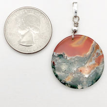Load image into Gallery viewer, Limbcast Moss Agate Sterling Silver Pendant | 28x2mm| Orange/Green | 1 3/4" Long