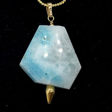 Load image into Gallery viewer, Hemimorphite 14K Gold Filled Carved Pendant | 1 3/4" Long | Blue | 1 Pendant |