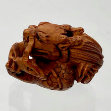Load image into Gallery viewer, Carved Boxwood Wise Crouching Dragon Ojime/Netsuke Bead