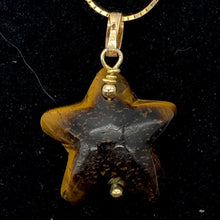 Load image into Gallery viewer, Tiger Eye Starfish Pendant Necklace | Semi Precious Stone | 14k gf Pendant - PremiumBead Alternate Image 2