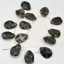 Load image into Gallery viewer, 1 Peridot Jasper Wavy Briolette Pendant Bead 006700