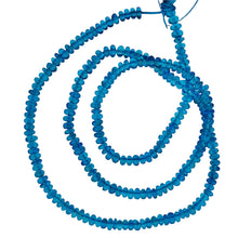 Load image into Gallery viewer, Apatite Roundel 13" Bead Strand | 3 mm | Neon Blue | 190 Beads |