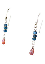 Load image into Gallery viewer, Dazzle Blue Apatite and Opal 22K Vermeil Earrings 300490A