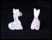 Load image into Gallery viewer, Graceful 2 Carved Rose Quartz Giraffe Beads | 21x16x10mm | Pink - PremiumBead Primary Image 1