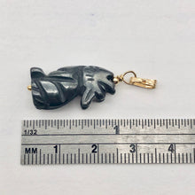 Load image into Gallery viewer, Hematite Wolf Pendant Necklace | Semi Precious Stone Jewelry | 14k Pendant - PremiumBead Alternate Image 5