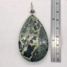 Load image into Gallery viewer, Tsunami Stone Briolette Sterling Silver Pendant | 2 3/4" Long | Green, White | 1