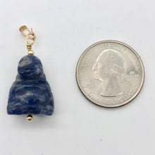 Load image into Gallery viewer, Namaste Hand Carved Sodalite Buddha and 14K Gold Filled Pendant, 1.5" Long - PremiumBead Alternate Image 6
