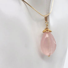 Load image into Gallery viewer, Sparkle Twist Faceted 14kgf Rose Quartz 23x17mm Pear Pendant - PremiumBead Alternate Image 10