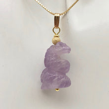 Load image into Gallery viewer, Sssslither! Carved Amethyst Snake and 14k Gold Filled Pendant | 1.5" | 509278AMG - PremiumBead Alternate Image 6