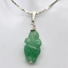 Load image into Gallery viewer, Aventurine Goddess of Willendorf Sterling Silver Pendant |1.38" Long | Green | - PremiumBead Primary Image 1