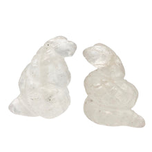 Load image into Gallery viewer, Charmer 2 Carved Clear Quartz Snake Beads | 20x11x7mm | Clear
