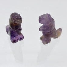 Load image into Gallery viewer, T-Rex Dinosaur 2 Amethyst Tyrannosaurus Rex Beads | 21x18.5x8mm | Purple w/Brown - PremiumBead Primary Image 1