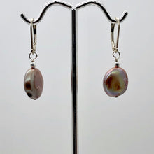 Load image into Gallery viewer, Fresh Water Pearl Sterling Silver Dangle Earrings | 1 1/4" Long | Golden Rose |