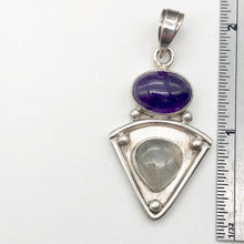 Load image into Gallery viewer, Alluring Amethyst and Labradorite Sterling Silver Pendant | 1 7/8 inch long |