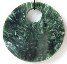 Load image into Gallery viewer, Rare Russian Green Seraphinite 50x4mm Disc Pendant Bead 9631C - PremiumBead Alternate Image 2