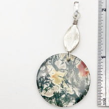 Load image into Gallery viewer, Limbcast Moss Agate Sterling Silver Pendant | 28x2mm | Clear/Green | 2 1/4" Long