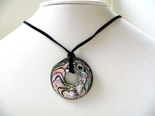 Load image into Gallery viewer, AAA Natural Abalone Pi Circle Pendant Necklace 107220 - PremiumBead Alternate Image 2