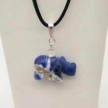 Load image into Gallery viewer, Sodalite Hand Carved Rhinoceros Pendant with 14Kgf Findings 510812 - PremiumBead Alternate Image 2
