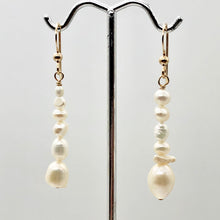 Load image into Gallery viewer, Asymmetrical Freshwater Pearl 14K Gold Filled Drop/Dangle Earrings| 2 &quot; Drop|
